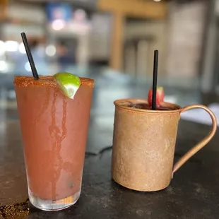 Michelada and Strawberry Mule