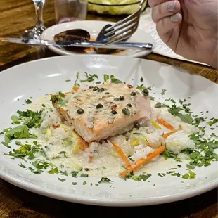 Salmon with risotto