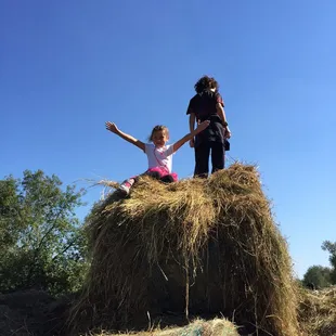 Hay stack for climbing