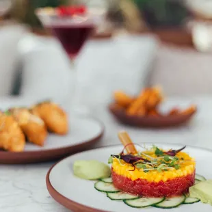 plates of food on a table