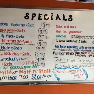 Our specials all day everyday!