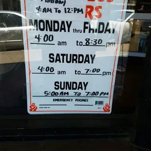 New hours