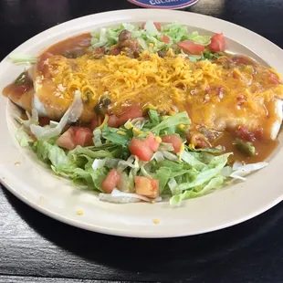 Smothered pork burrito. The green chile is great!