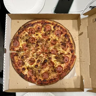 08-18-22 Pepperoni, and sausage, Extra well-done