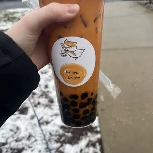 Thai tea (extra pearls)