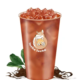 up of iced tea with ice