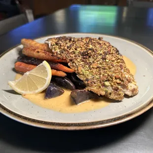 a plate of food on a table