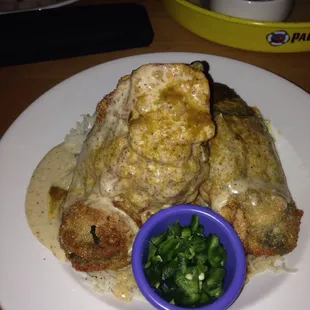 Cheese and Onion Chile Relleno