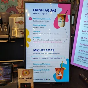 Drinks menu