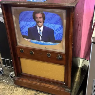 a television with a man on it