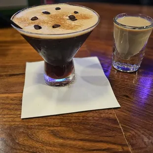 Espresso Martini with shot of Baileys