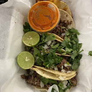 Lucha tacos de asada! Theses are SO GOOD!!!!!!!!
