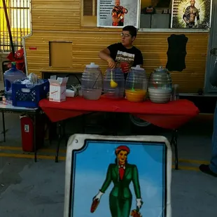 In front of Lunchador waiting for my meal they give you a loteria card to call when your meal is ready.