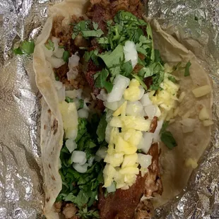 Pastor taco with bacon