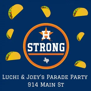 Luchi and Joeys so close to the Astros parade today!!! Going to fuel up to welcome the champions home with some agua fresca  yum!