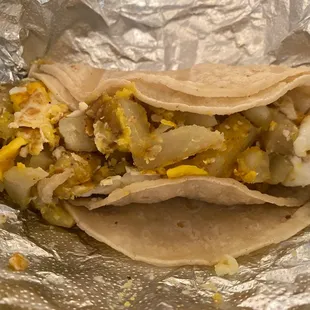 Potato and Egg Breakfast Taco