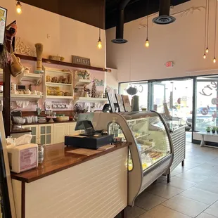the interior of a deli