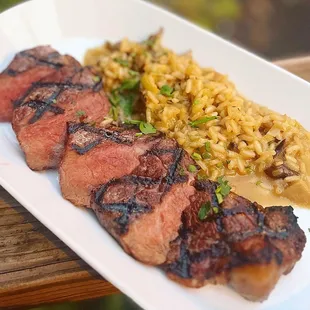 Midwest NY Strip with risotto (October 2023 preparation)