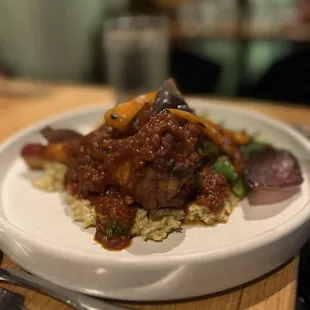 Braised lamb with polenta