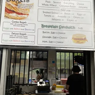 a menu for a sandwich