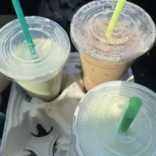 Green Apple Tea ,  iced raspberry white mocha