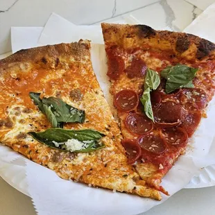 Vodka slice and Pepperoni slice.