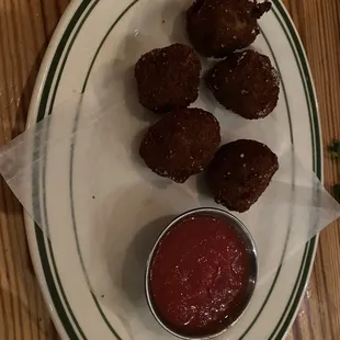 Meatballs. A bit disappointing with size and taste