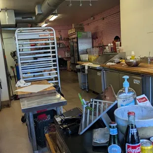 You look right into the kitchen