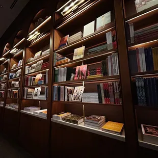 a row of bookshelves