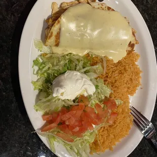 Grilled chicken quesadilla