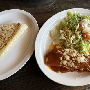 Lunch Special #10 - enchilada, chalupa, cheese quesadilla