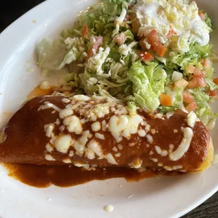 a plate of mexican food