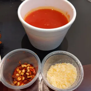 They give u a side of sauce peppers and cheese