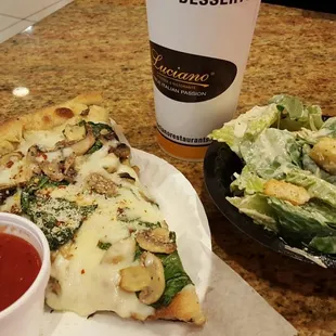 pizza and salad