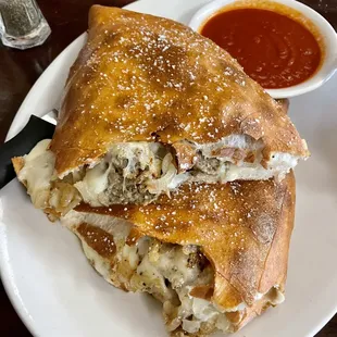 Large Meatball Calzone was filling!!! And good.