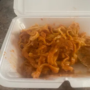 Pasta Angelo...dry as the Sahara desert, small portion and nearly $22