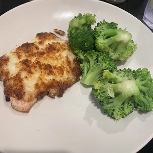 Parmesan crusted chicken and broccoli