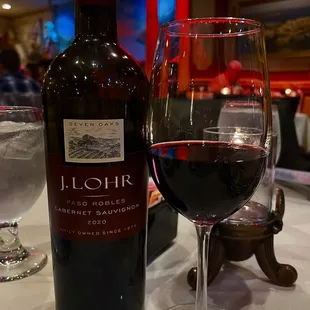 a glass of wine and a bottle of wine