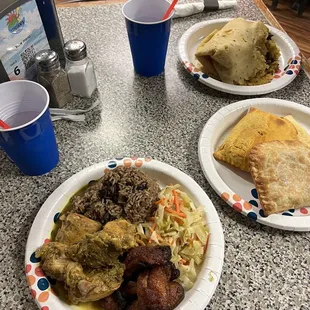 Curry Chicken, Jerk Pork Special, Jamaican Patties - set of 3