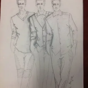 Men's clothing designed and sketched by Nataliya Lucia Meyer.