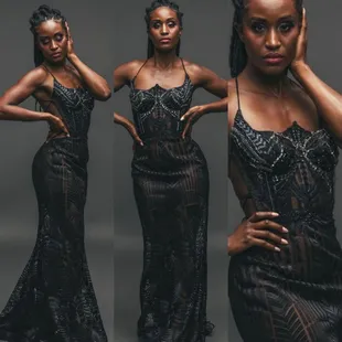 Andrea Watts is modeling one of our beautiful gowns, Rick, Kansas City Fashion week