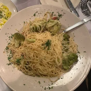 This dish is the aglio olio with broccoli! No meat and it doesn't need it! So good!