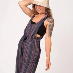 Bucket Hat and Cotton Overalls