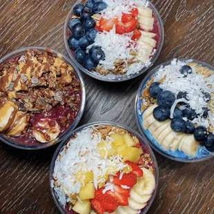 Blue Majik Bowl  Tropical Fruit Bowl Very Berry Bowl PB Nutella Bowl