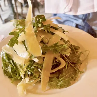 Arugula salad with shaved fennel and parmesan