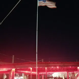 american flag on pole