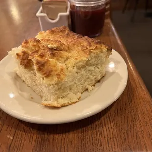 Fresh out of the oven biscuit the size of my hand