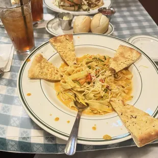Lobster and scallop fettuccine Alfredo