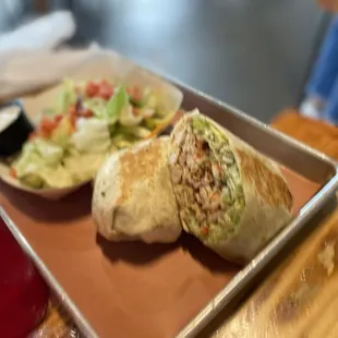 Pulled chicken wrap