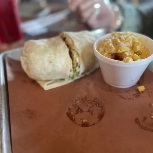 Turkey Wrap and white corn side